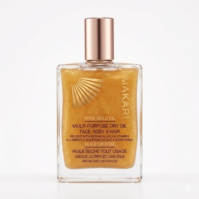 Makari Rose Gold Multi Purpose Dry Oil Face, Body & Oil  Shimmer Body Oil 3.38oz