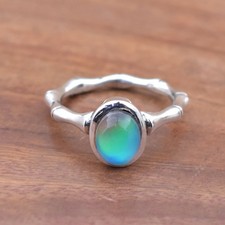 Aurora Opal 925 Sterling Silver Ring, Handmade Statement Designer Ring For Women