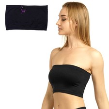 Seamless Spandex Bandeau Bra Cropped Tube Top Strapless Layering Tank Ideal f