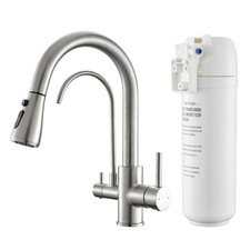 3 in 1 Kitchen Faucet with Under Sink Water Filter System, Reduces Lead, Chlo...