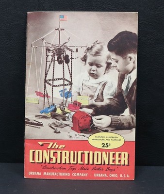 1948 Urbana Mfg Co ''The Constructioneer'' Instructions For Construction Set Toy