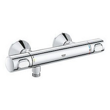 Grohe Precision Flow Exposed Single Outlet Thermostatic Chrome Bar Mixer Shower
