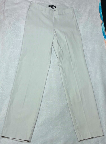 Ellen Tracy White Dress Pants Straight Leg Pull on Style Size Small