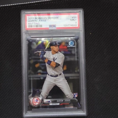 Bowman 2017 Chrome Aaron Judge #56 Rookie PSA 9 Yankees White Pinstripe Card