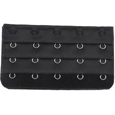 Black 5 Rows Hook and Eye Tape Extension Bra Strap Extender 5 Pcs for Women U9U2