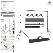 Adjustable Photo Backdrop Stand Kit 10x7ft with Carrying Bag Clips