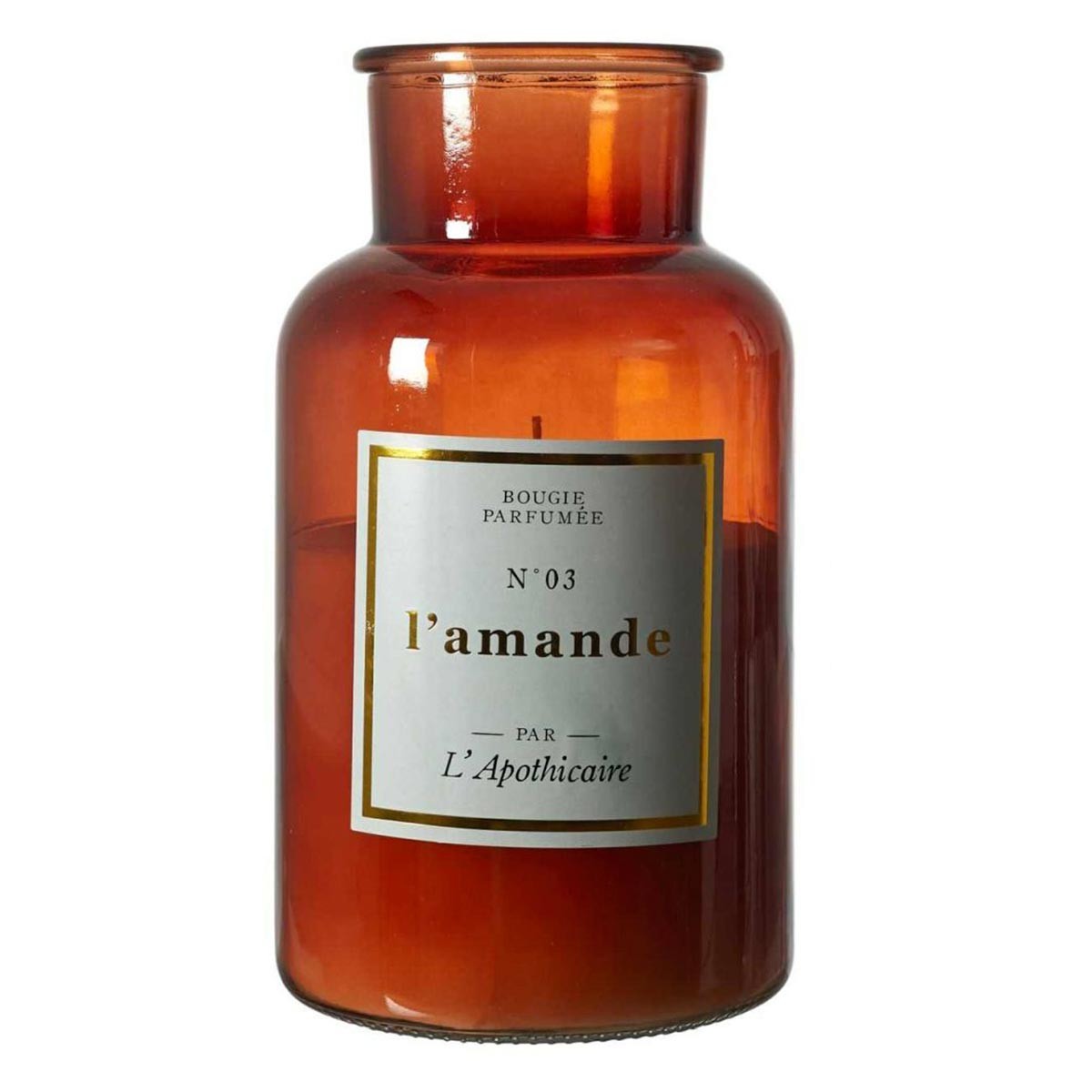 Grande bougie déco Apo Chic amande pour ambiance cocooning au salon