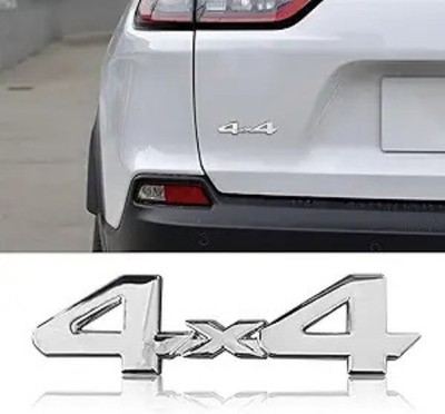 3D Chrome Badge Decal Sticker, 4 x 4 Emblem Nameplate Decal, 3D  Color: Silver