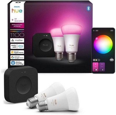 Philips Hue Starter Kit Bridge Pro + 2 x E27 (929003853518) - NEU & OVP