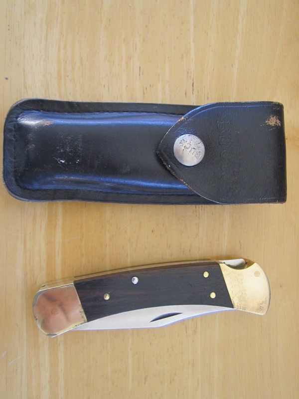 Vintage Buck 110 USA 1 dot ea side 74 80 Hunting lockback Knife in org sheat EUC