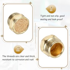 5 Silenziatori Pneumatici 3/8'' NPT – Ottone Sinterizzato – Testa Piatta NBPT - Foto 2