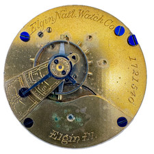 Antique 18s 1885 Elgin 7 Jewel Mechanical Hunter Pocket Watch Movement 6 USA