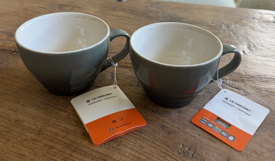 Le Creuset Stoneware Set of 2 Bistro Mug Giant Cappuccino 14 oz 