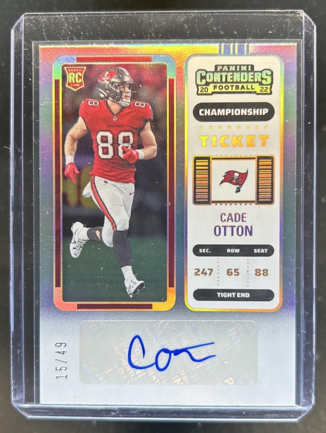 Cade Otton Panini Contenders #201 Autograph-Championship Ticket