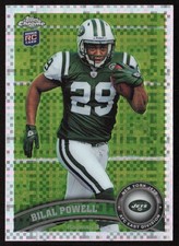 2011 Topps Chrome Xfractors Bilal Powell #128 Rookie New York Jets
