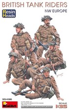 MiniArt 1/35 35496 Jinetes de Tanque Británicos Segunda Guerra Mundial (Nueva Europa) con Cabezales de Resina (5 Figuras)