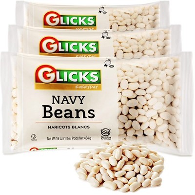 Glicks Navy Beans 16oz (3 Pack) | Perfect for Chili, 16 Ounce (Pack of 3)