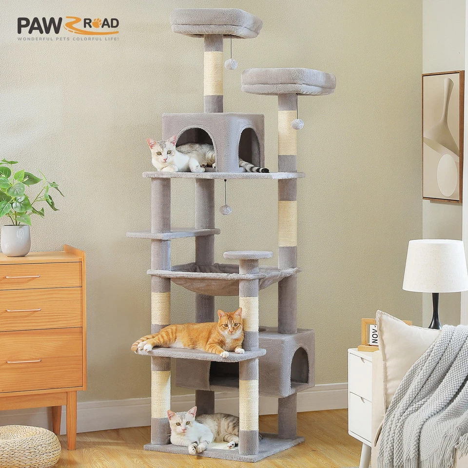 PAWZ Road Kratzbaum XXL Große Katzen Klein Stabil Katzenbaum Sisal Kletterbaum