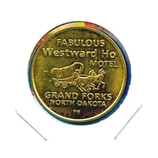 Westward Ho Motel Grand Forks, ND Good Luck Podner Lucky Horseshoe Token Coin
