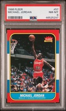 MICHAEL JORDAN - PSA 8 - 1986 Fleer Basketball #57 - ROOKIE CARD. rookie card picture