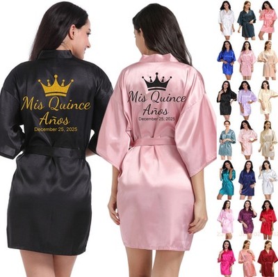 Personalized Mis Quince Años Custom Robe Dressing Gown Sleepwear Birthday Gift