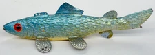 Vintage 1996 Wood Fish Decoy Bait Spearing Lure Metal Hand Crafted 6” RARE READ