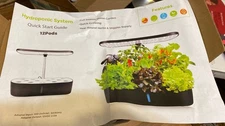 Hydroponics Growing System Kit - 12 Pods Indoor Herb Garden with LED Grow Light,