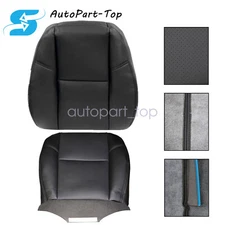 2PCS Perforated Bottom & Top Seat Cover Black For 2007-2014 Cadillac Escalade