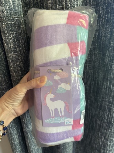 Pottery barn Disney BATH towel kid Beach UNICORN RAINBOW pool Travel girl z - Picture 6 of 24