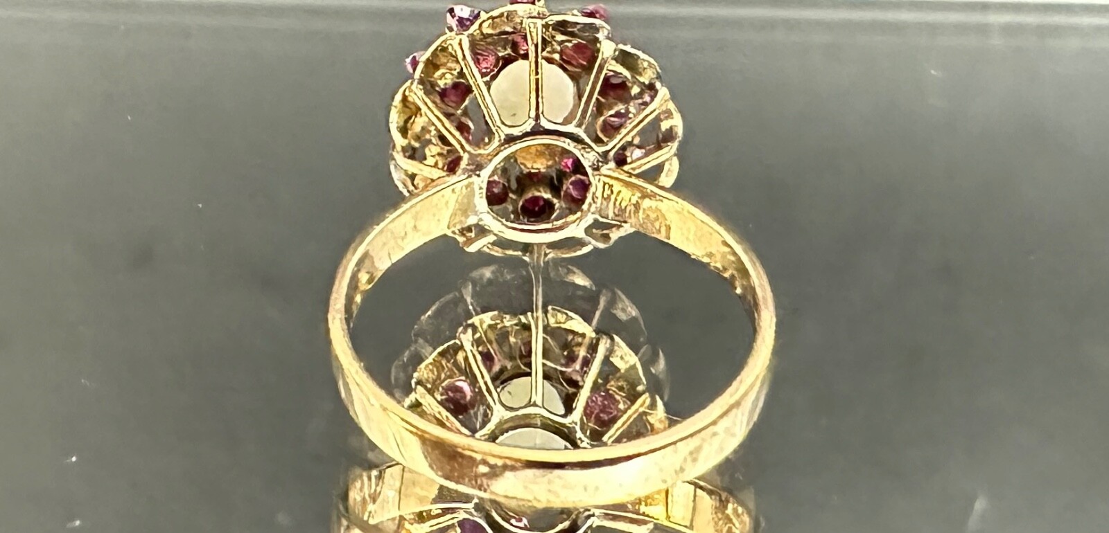 Opal & Ruby set, 14k Solid Yellow Gold, Estate Vi… - image 11