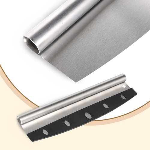 14"Professional Stainless Steel Food Pizza Cutter Rocker Ultra Sharp Pizza Knife - Picture 6 of 7