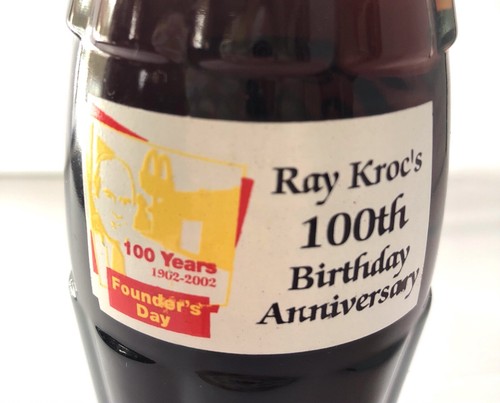 Coca-Cola 2002 Glasflasche 8 oz. Ray Krocs 100th Birthday Anniversary GUC! - Bild 3 von 4