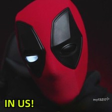 Marvel Deadpool Helmet Mask Movable Eye Light Up Ring Remote Control Halloween