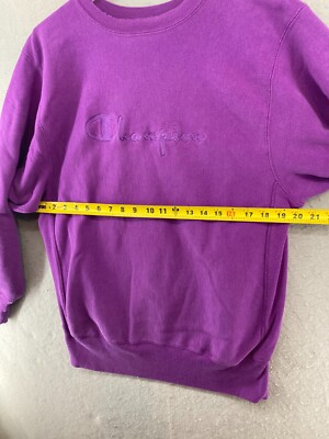 Champion Womens Sweatshirt XL Purple Reverse Weave Embroidered