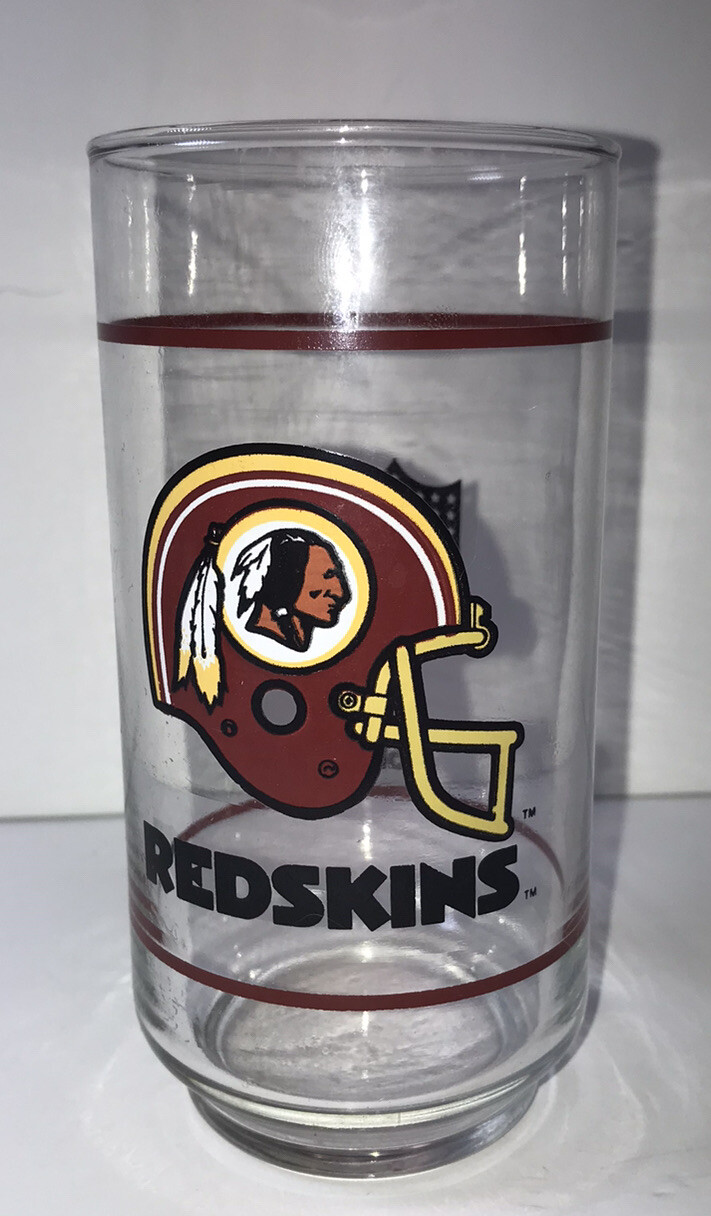 Vtg 80's NFL Washington Redskins Football Drinking Glass Tumbler Cup ...