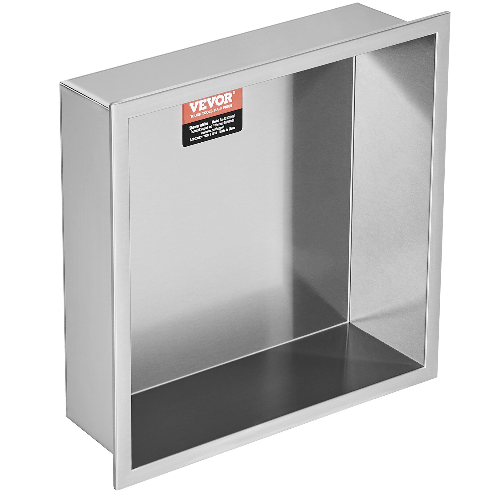 VEVOR Stainless Steel Shower Niche 13x13" Double Shelf Wallinserted