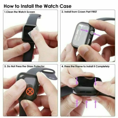 Case Cover Screen Protector For Apple Watch 9/8/7/6/5/4/SE 49/45/44mm/Ultra 2 - Picture 9 of 30