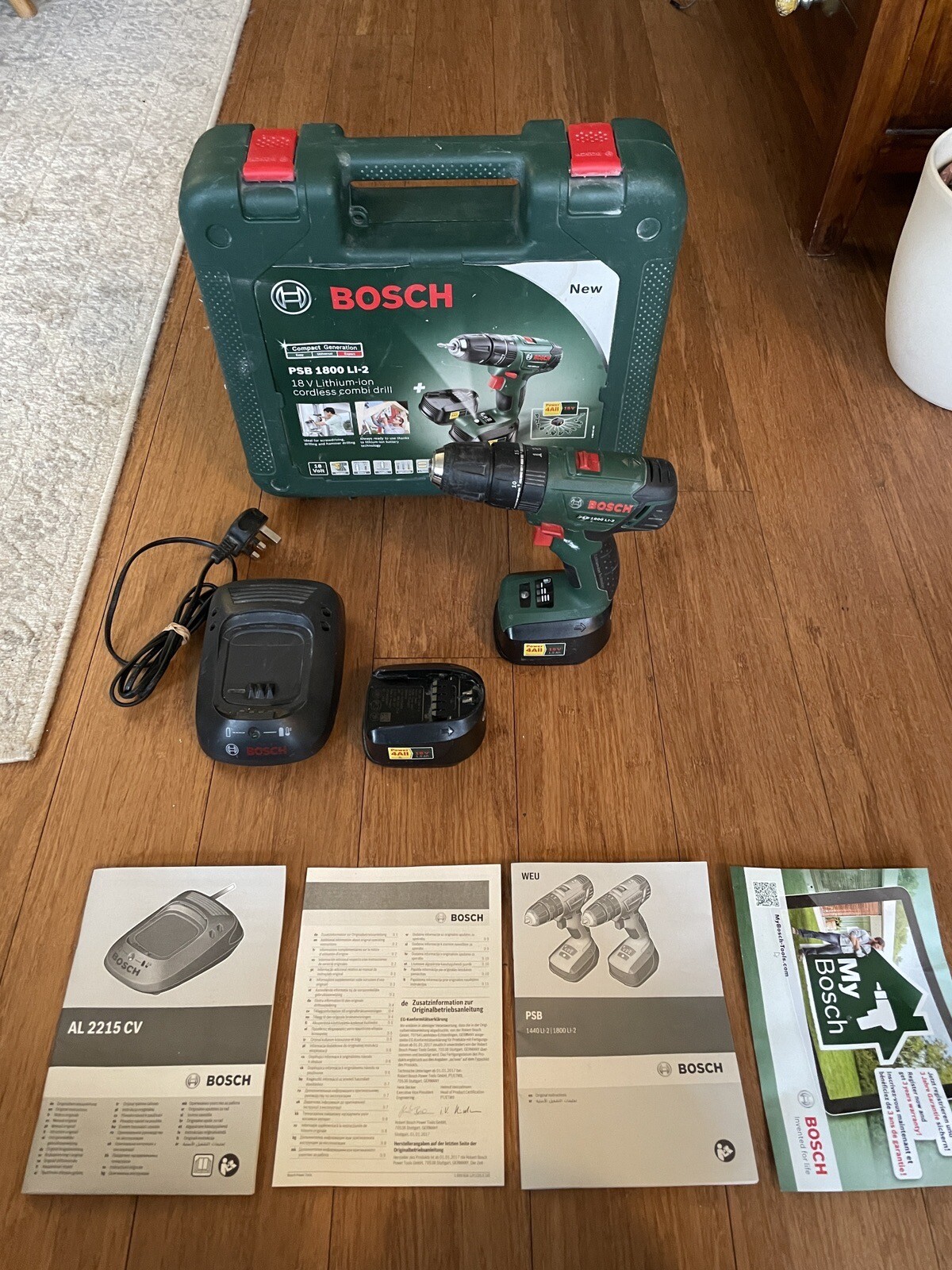 Bosch PSB 1800 LI2 18V LithiumIon Cordless Combi Drill 2 Batteries