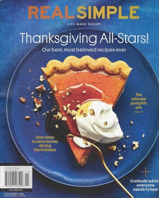 Real Simple Magazine November 2024  Thanksgiving All-Stars