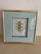 Framed Betsy Veness Contemporary Paper Sculpture artwork, 12 x 12, EC Signed