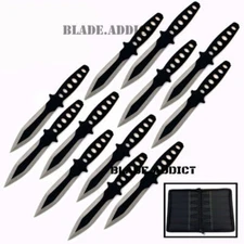 12 PC NINJA THROWING KNIVES SET w/ SHEATH Kunai Combat Tactical Hunting Knife