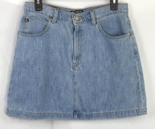 Vintage Ralph Lauren mini skirt 10 Lt blue Jean denim 30"W straight anne Y2K 90s