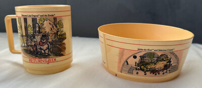 Star Wars Return of the Jedi Vintage 1983 Deka Plastic Mug And Bowl