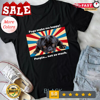 2025/Black Pug Looking Sadly Cute Design For Pug Owners T-Shirt Unisex T-shirt