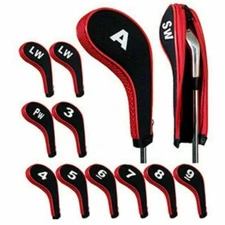 12 Pcs Neoprene Golf Iron Head Covers Set Fits Callaway Ping Taylormade Titleist