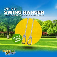 SWING SET STUFF INC. 3/8" X 6" SWING HANGER WITH SPRING CLIP equipment fun 0270