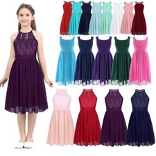 Kids Girls Chiffon Wedding Bridesmaid Flower Dress Birthday Party Summer Dress