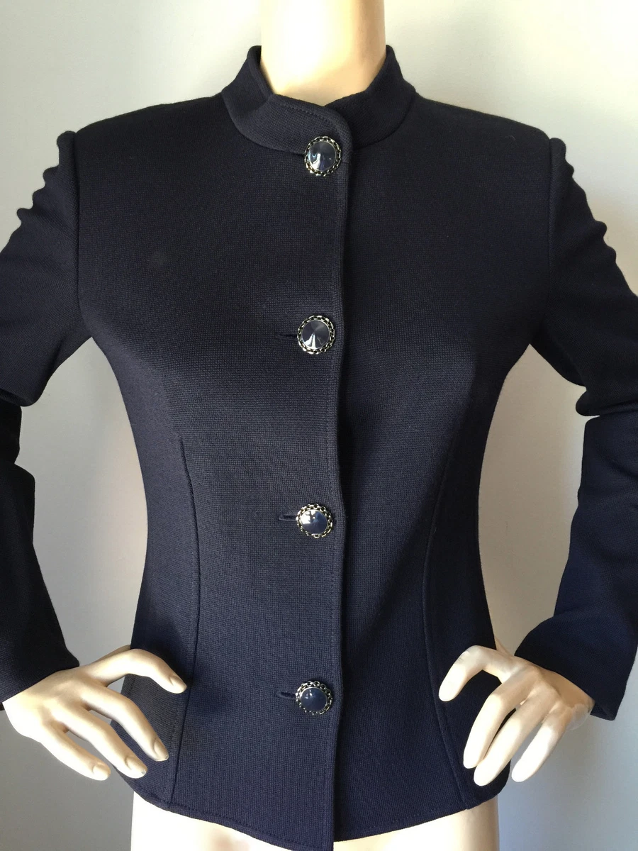 NEW ST JOHN KNIT S WOMENS JACKET NAVY BLUE RESORT JACKET eBay