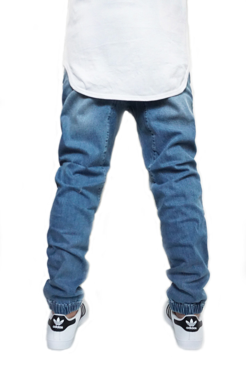MEN'S INDIGO DROP CROTCH DENIM JOGGER PANTS S-5XL VICTORIOUS