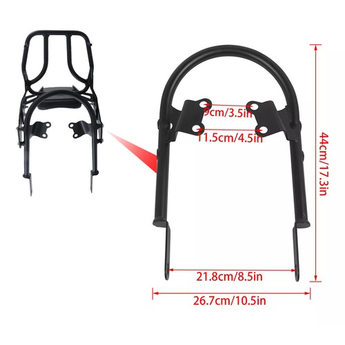 Backrest Sissy Bar w/ Luggage Rack For Bonneville T100 T120/Black 2016-2024 - Picture 3 of 17